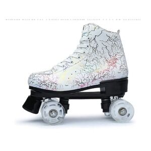 Roller Skates Size 44Quad Skates 85A PU Wheels HighTop Classic Double Row In/out